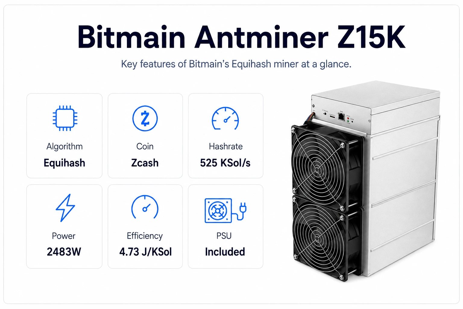 Bitmain Antminer Z15K Key features